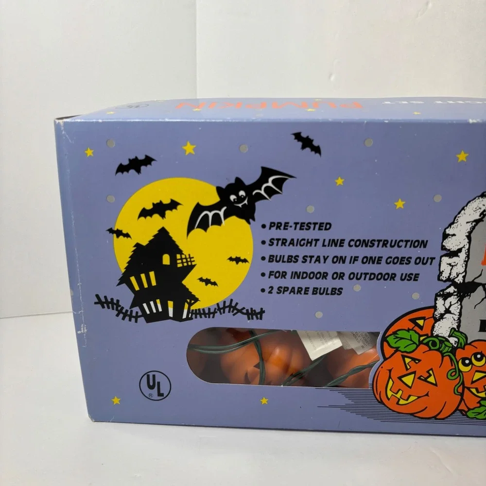 Happy Halloween 10‎ Light Set Pumpkin Jack O Lantern Indoor Outdoor Decor